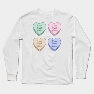 I Love Thrift Stores Heart Shapes Long Sleeve T-Shirt